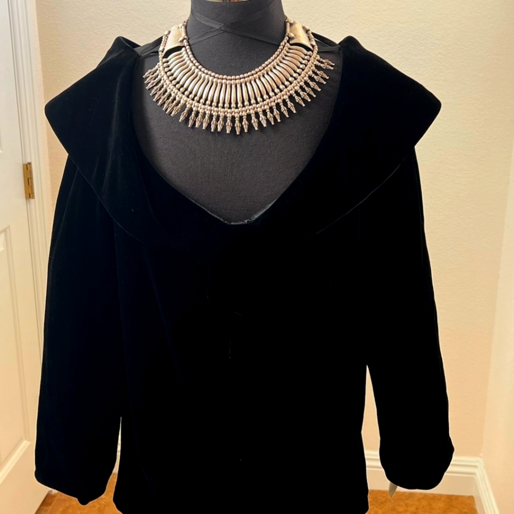 Tadashi black velvet top.